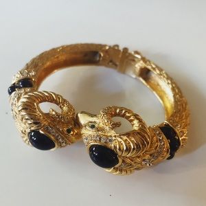 Gold-toned Vintage Animal Head Bracelet